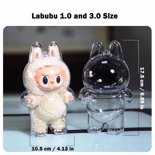 Picture of Labubu Transparent Protective Cover - Clear Acrylic Shell for Seated and Standing Plush Figures