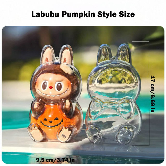 Picture of Labubu Transparent Protective Cover - Clear Acrylic Shell for Seated and Standing Plush Figures