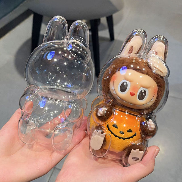 Picture of Labubu Transparent Protective Cover - Clear Acrylic Shell for Seated and Standing Plush Figures