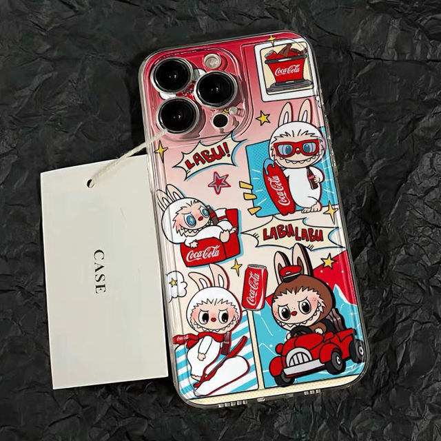 Picture of Coke Labubu Phone Case  - Kawaii Cute Style for iPhone - Fun Character Gift