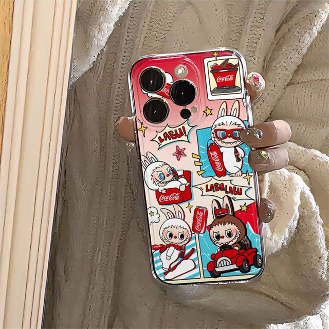 Picture of Coke Labubu Phone Case  - Kawaii Cute Style for iPhone - Fun Character Gift