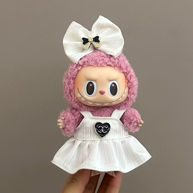 Picture of Custom Gen 1 & 2 Labubu Clothing Sets - White Skirt - Clothes Only for 17cm Labubu Plush Doll - Doll and Shoes Not Included