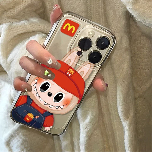 Picture of McDonald's Labubu Phone Case  - Kawaii Cute Style for iPhone - Fun Character Gift
