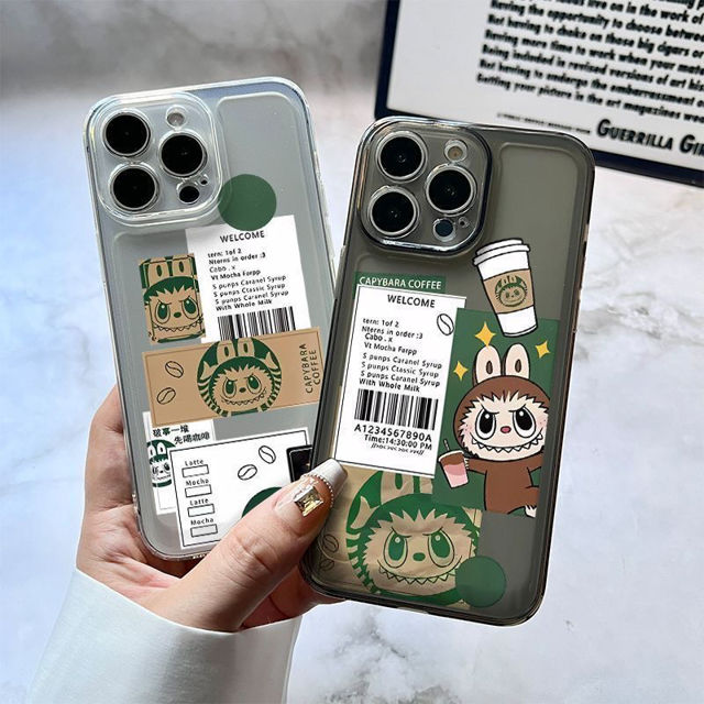 Picture of Starbucks Labubu Phone Case  - Kawaii Cute Style for iPhone - Fun Character Gift