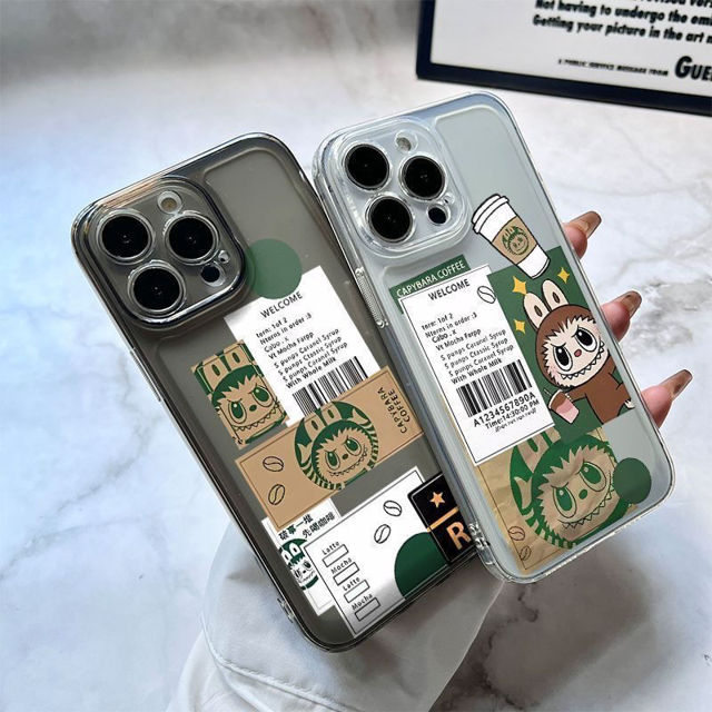 Picture of Starbucks Labubu Phone Case  - Kawaii Cute Style for iPhone - Fun Character Gift