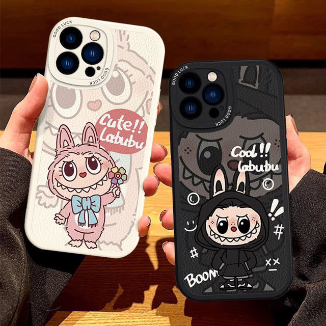 Picture of Cartoon Labubu Phone Case - Full-Covered Painted Phone Case for iPhone - Fun Character Gift