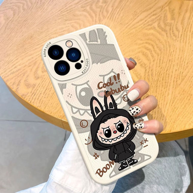 Picture of Cartoon Labubu Phone Case - Full-Covered Painted Phone Case for iPhone - Fun Character Gift