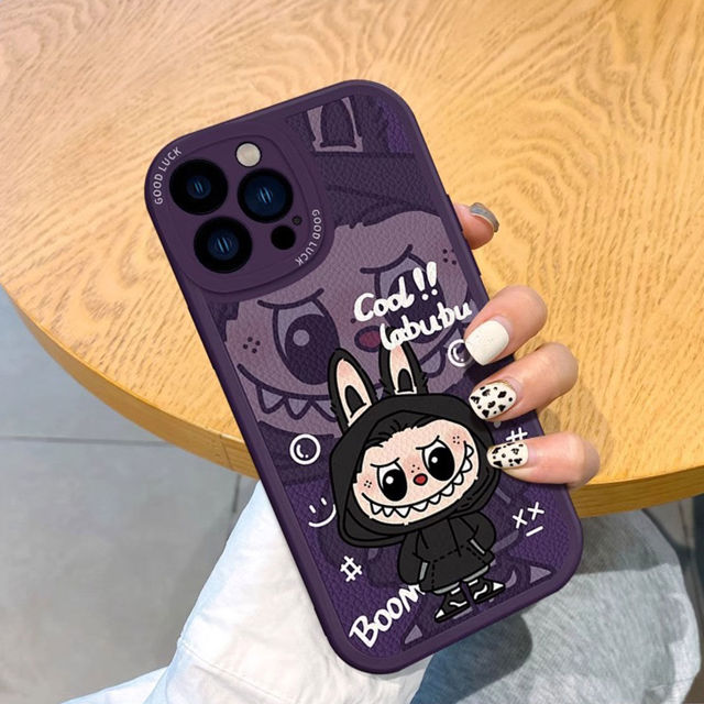 Picture of Cartoon Labubu Phone Case - Full-Covered Painted Phone Case for iPhone - Fun Character Gift