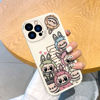 Picture of Cartoon Labubu Phone Case - Full-Covered Painted Labubu Family Phone Case for iPhone - Fun Character Gift