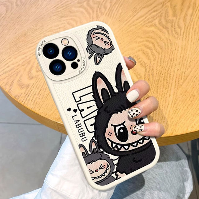 Picture of Cartoon Big Labubu Phone Case - Full-Covered Painted Phone Case for iPhone - Fun Character Gift