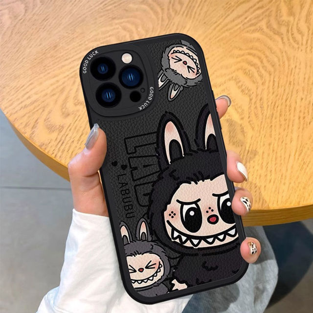 Picture of Cartoon Big Labubu Phone Case - Full-Covered Painted Phone Case for iPhone - Fun Character Gift