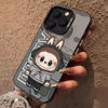 Afbeeldingen van Cartoon Labubu telefoonhoesje - wit en grijs voor iPhone - leuk karaktercadeau