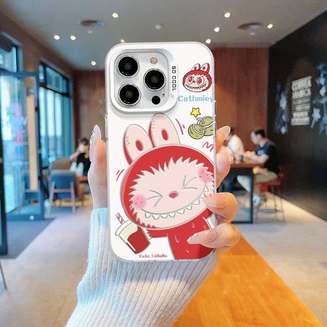 Picture of Cartoon Labubu Phone Case - Painting Style for iPhone - Fun Character Gift