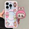 Picture of Cartoon Labubu Phone Case - Pink Magnetic Style for iPhone and Galaxy - Fun Character Gift