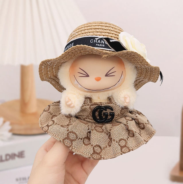 Picture of Gucci Style Brown Princess Dress - Labubu Clothing Set - Doll and Shoes Not Included