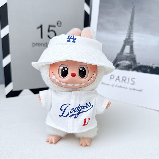 Picture of Custom Labubu Clothing Sets - White Baseball Set - Doll Not Included