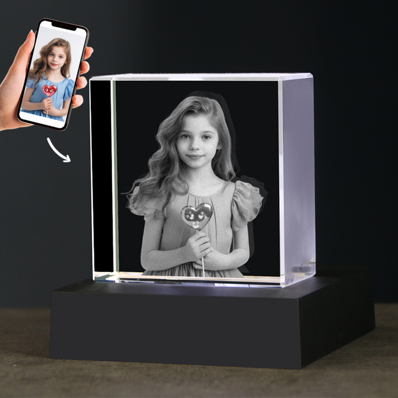 Picture of Custom Photo 3D Laser Crystal Square