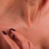 Picture of Dainty Initial Necklace - Sideways Initial Necklace - Spaced Letter Name Necklace