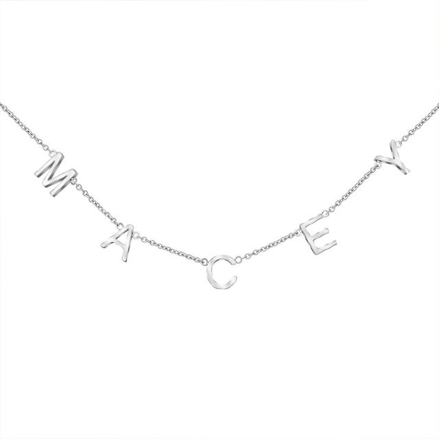 Picture of Dainty Initial Necklace - Sideways Initial Necklace - Spaced Letter Name Necklace