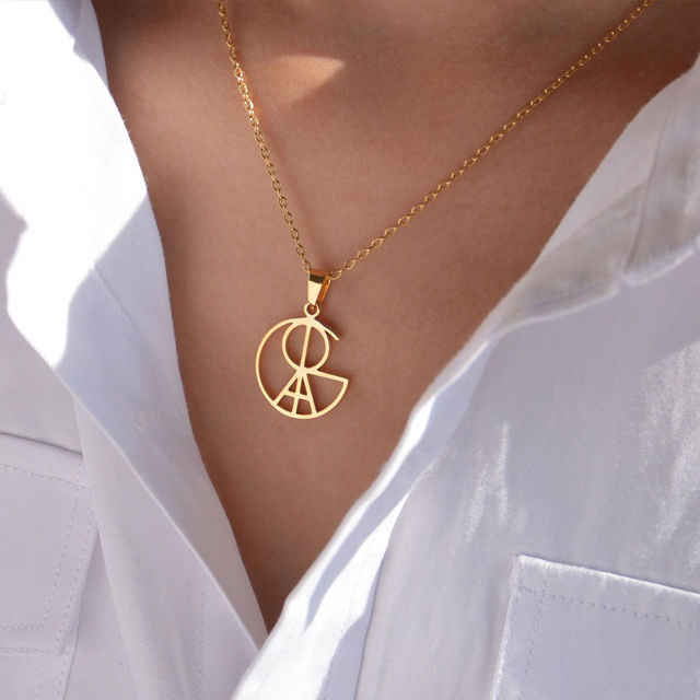 Picture of Custom Name Logo Necklace - Hand-Drawn Unique Design Jewelry - Personalized Name Necklace