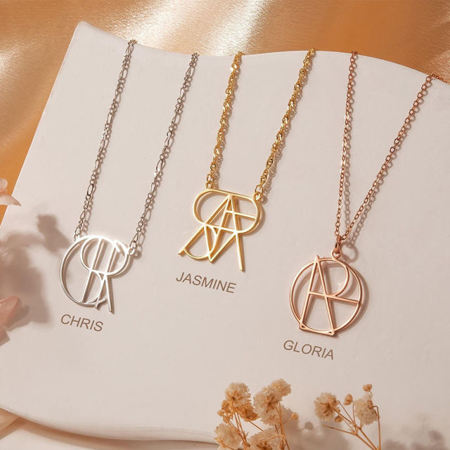 Picture of Custom Name Logo Necklace - Hand-Drawn Unique Design Jewelry - Personalized Name Necklace