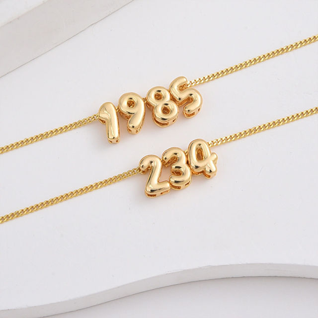 Picture of Custom Bubble Initial Necklace - Personalized Bubble Name Necklace - Custom Jewelry