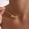 Picture of Custom Bubble Initial Necklace - Personalized Bubble Name Necklace - Custom Jewelry