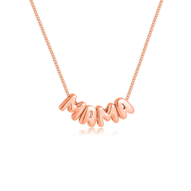 Picture of Custom Bubble Initial Necklace - Personalized Bubble Name Necklace - Custom Jewelry