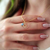 Picture of Custom Initial Birthstone Necklace - Personalized Initial Necklace