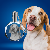 Picture of Personalized 2D or 3D Crystal Photo Keychain Gift in Octagon