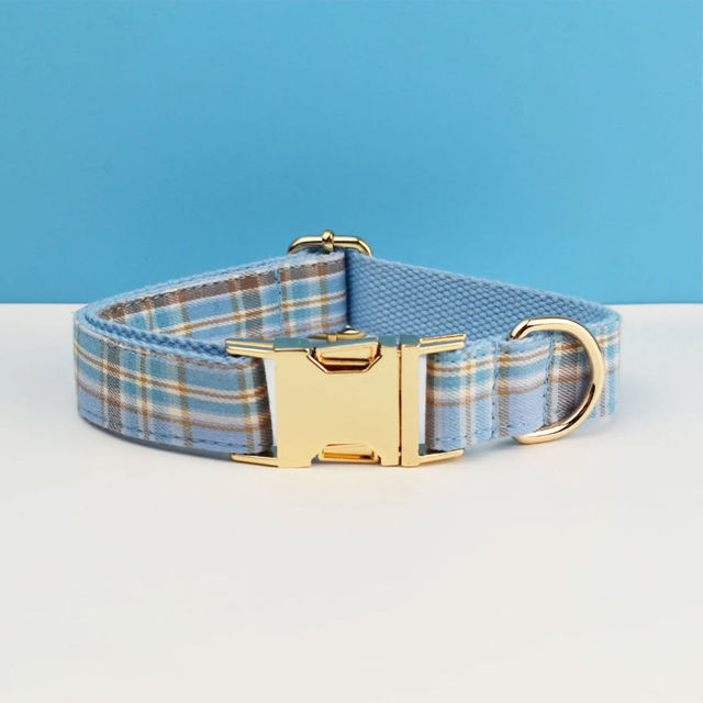 Picture of Personalized Pet Name Collar - 7 Color Grid Series - Engraved Pet Name Square Tag - Gift for Pets