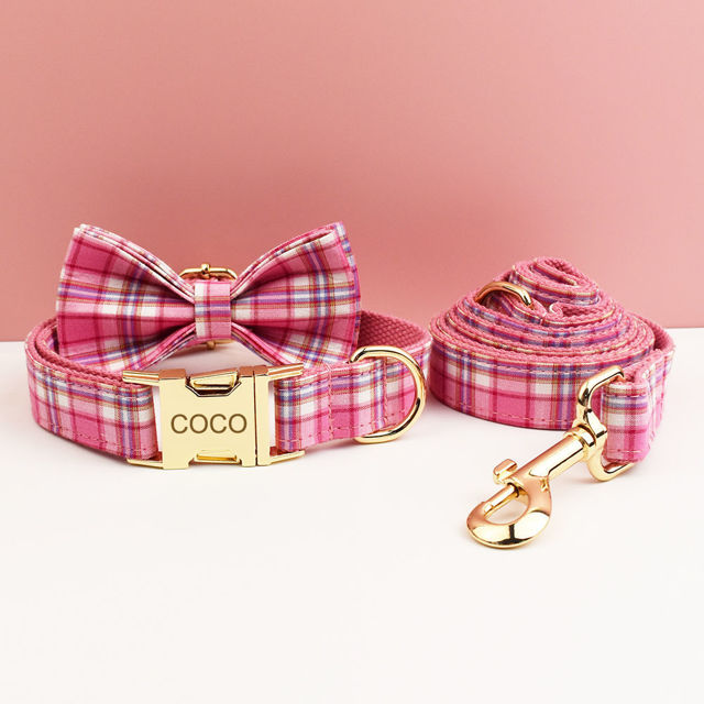 Picture of Personalized Pet Name Collar - 4 Grid Series - Engraved Pet Name Square Tag - Gift for Pets