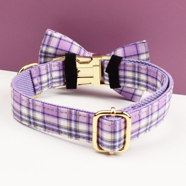 Picture of Personalized Pet Name Collar - 4 Grid Series - Engraved Pet Name Square Tag - Gift for Pets