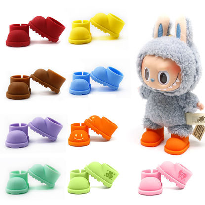 Picture of 17cm Labubu Soft Silicone Rain Shoes - Labubu Doll Accessory - Doll Shoes