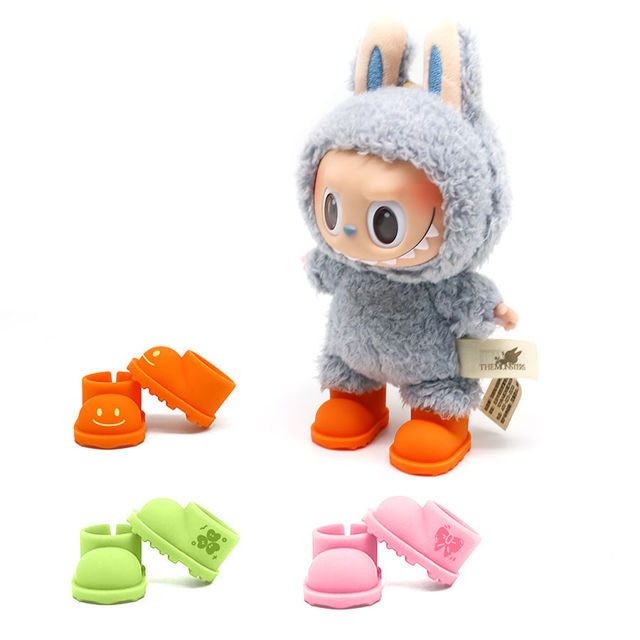 Picture of 17cm Labubu Soft Silicone Rain Shoes - Labubu Doll Accessory - Doll Shoes