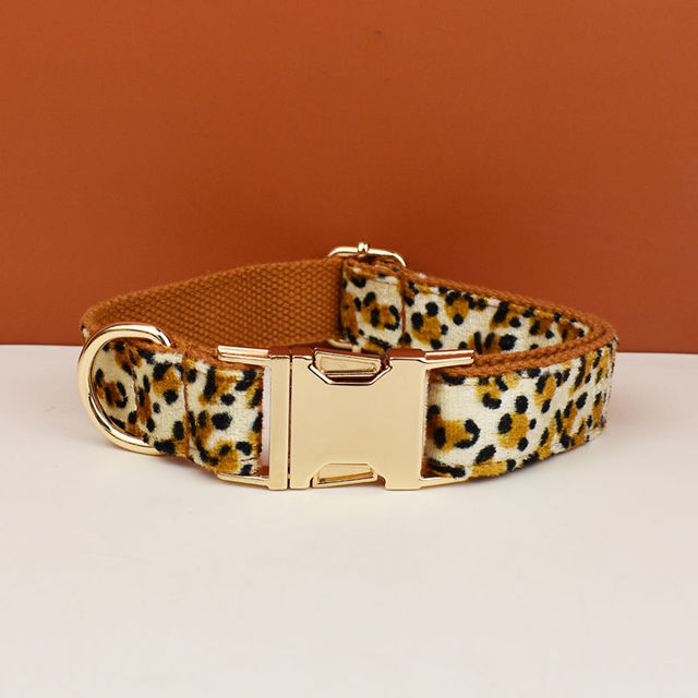 Picture of Personalized Pet Name Collar - Colorful Leopard Series - Engraved Pet Name Tag Metal Buckle - Summer Gifts for Puppy