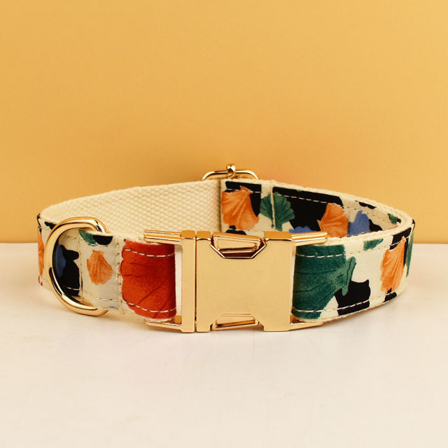 Picture of Personalized Pet Name Collar - Colorful Leopard Series - Engraved Pet Name Tag Metal Buckle - Summer Gifts for Puppy