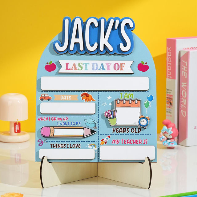 Picture of Personalized Wooden First & Last Day of School Sign - Back to School Photo Board for Kids