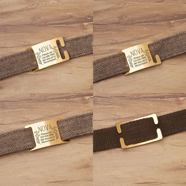Picture of Custom Slide On Dog & Cat Collar Tag - Personalized Stainless Steel Pet Name Tag with Owner Information