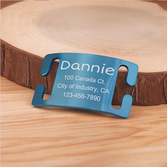 Picture of Custom Slide On Dog & Cat Collar Tag - Personalized Stainless Steel Pet Name Tag with Owner Information