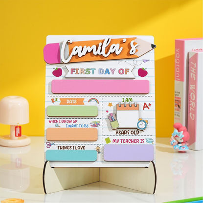 Picture of Custom First and Last Day of School Board for Kids Wooden Sign - Back to School Gifts