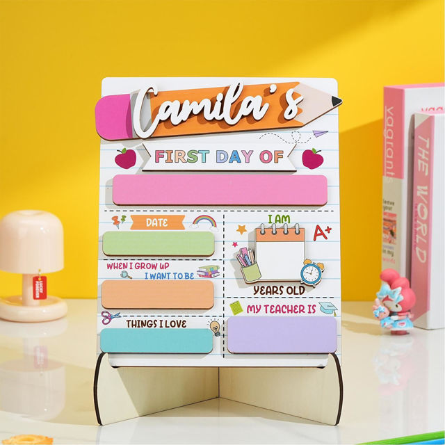 Picture of Custom First and Last Day of School Board for Kids Wooden Sign - Back to School Gifts