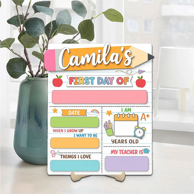 Picture of Custom First and Last Day of School Board for Kids Wooden Sign - Back to School Gifts