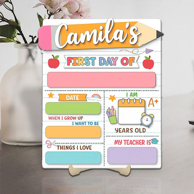 Picture of Custom First and Last Day of School Board for Kids Wooden Sign - Back to School Gifts