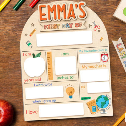 Picture of Personalized Wooden First & Last Day of School Sign - Back to School Gifts for Primary School Students