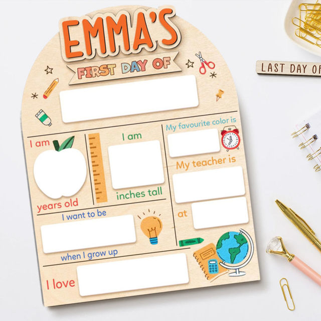 Picture of Personalized Wooden First & Last Day of School Sign - Back to School Gifts for Primary School Students