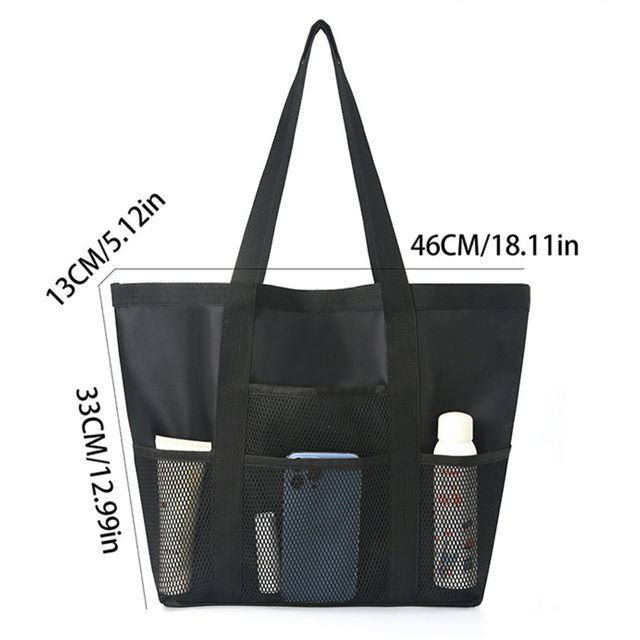 Picture of Custom Embroidered Beach Bags - Custom Mesh Tote Bags - Custom Sand Proof Shoulder Bags