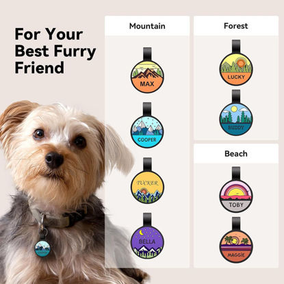 Picture of Custom Round Silicon Dog & Cat Name Tag - Personalized Soundless Pet Name Tag with Engraved Owner Information