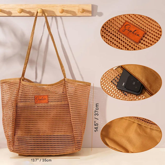 Picture of Custom Beach Bags - Custom Mesh Beach Bags - Personalized Beach Tote Bags