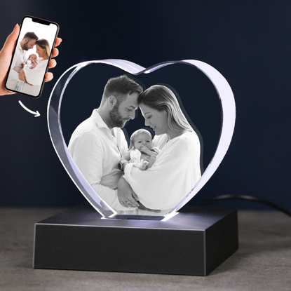 Picture of 3D Laser Crystal Gift in Heart